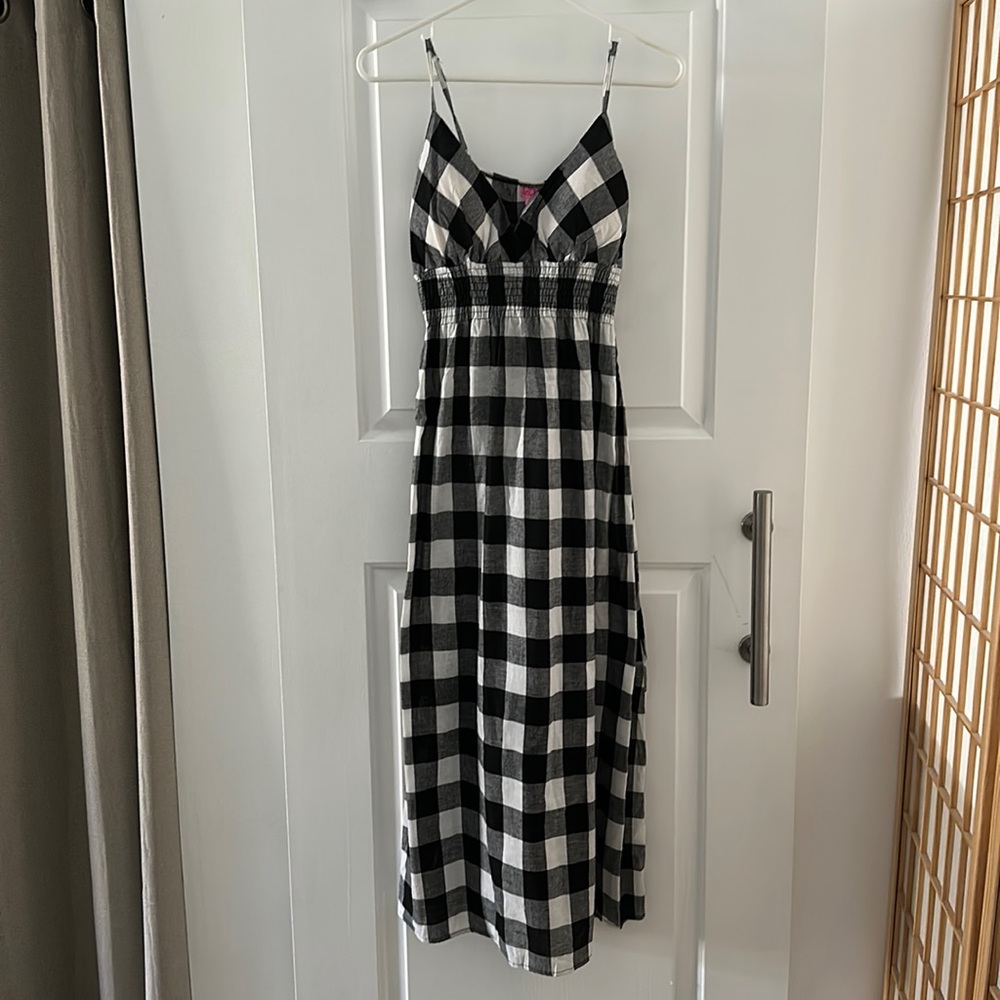Black and White Checkered Maxi Dress